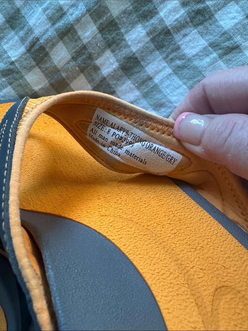 ABEO Alarys Orthotic Thong Sandals - Women’s Size 8 (Orange/Gray) - Picture 5 of 8